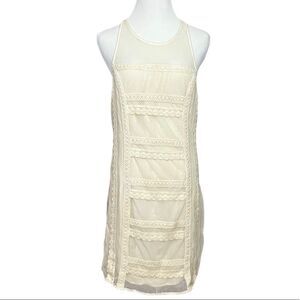 Abercrombie & Fitch Boho Cream Lace and Crochet Tank Dress L